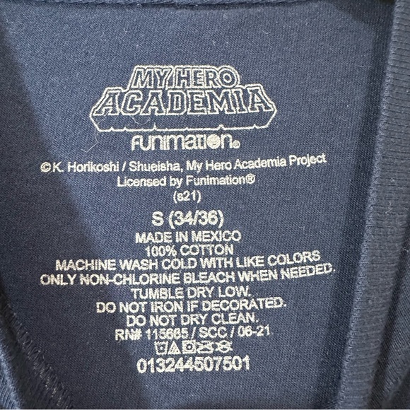 Funimation Men My Hero Academia Characters Small Navy Short Sleeve T-Shirt - Picture 3 of 4